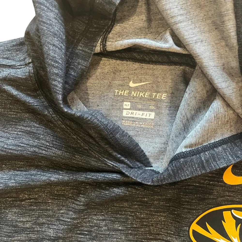 Nike Missouri Tigers Dri-FIT Hoodie Mens XLT Charcoal Heather Mizzou Performance